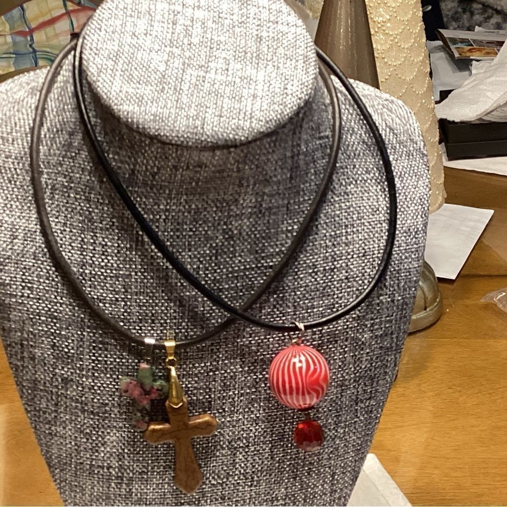 Two Black Corded Necklaces - Picture 2 of 5